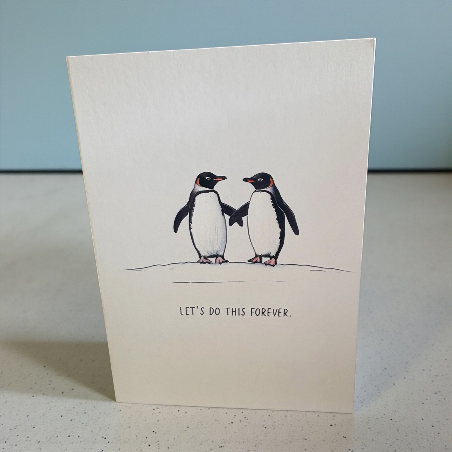 Penguin Anniversary Card | 'Let's Do This Forever' | A5 Blank Inside