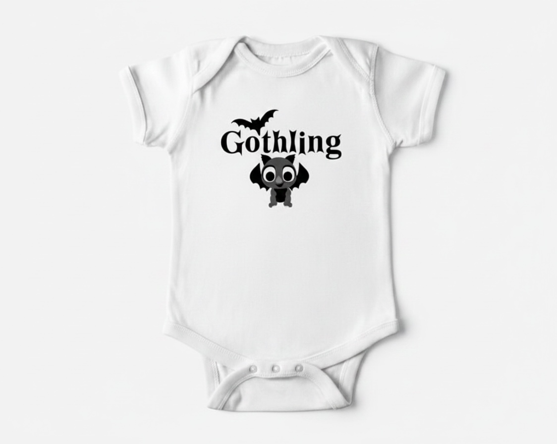 Gothling Baby Grow | Cute Bat Design | All UK Baby Sizes