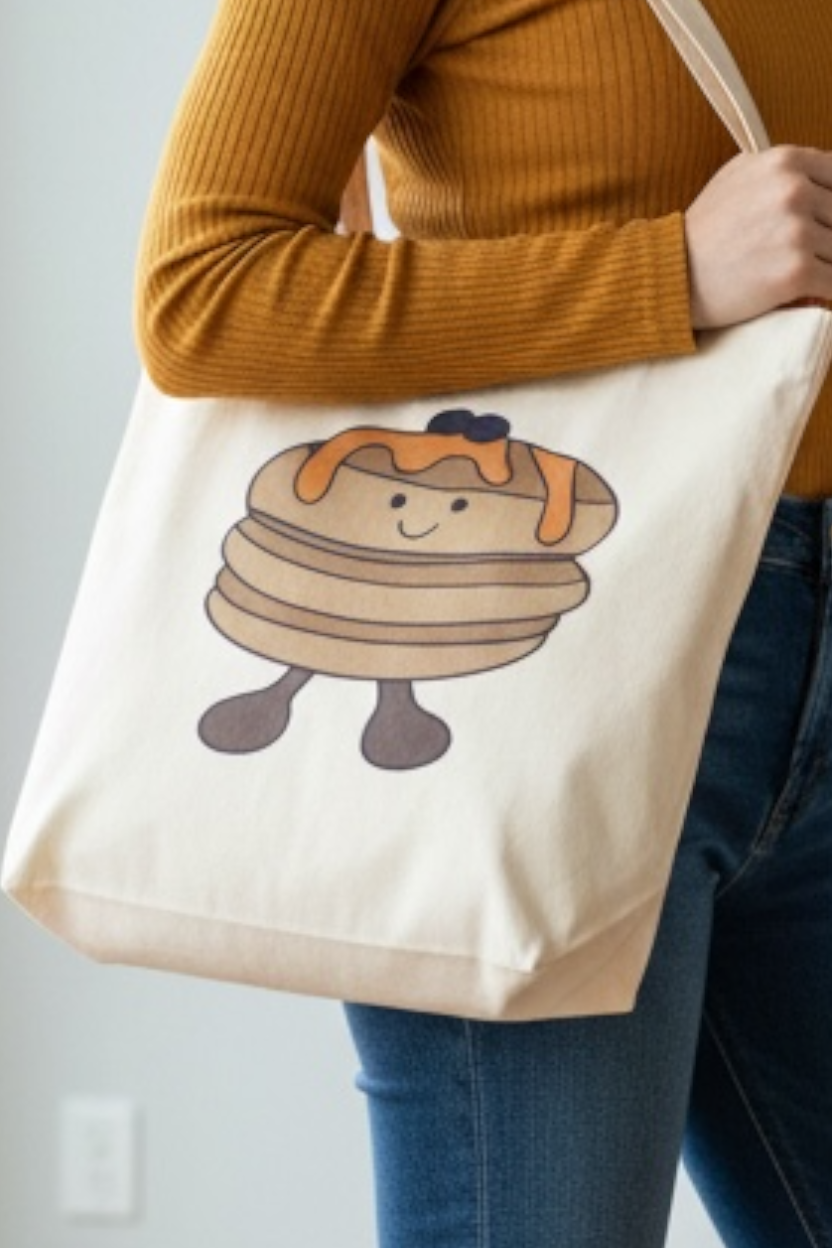 Fluffy Pancakes Zip Tote Bag | Personalised Option Available