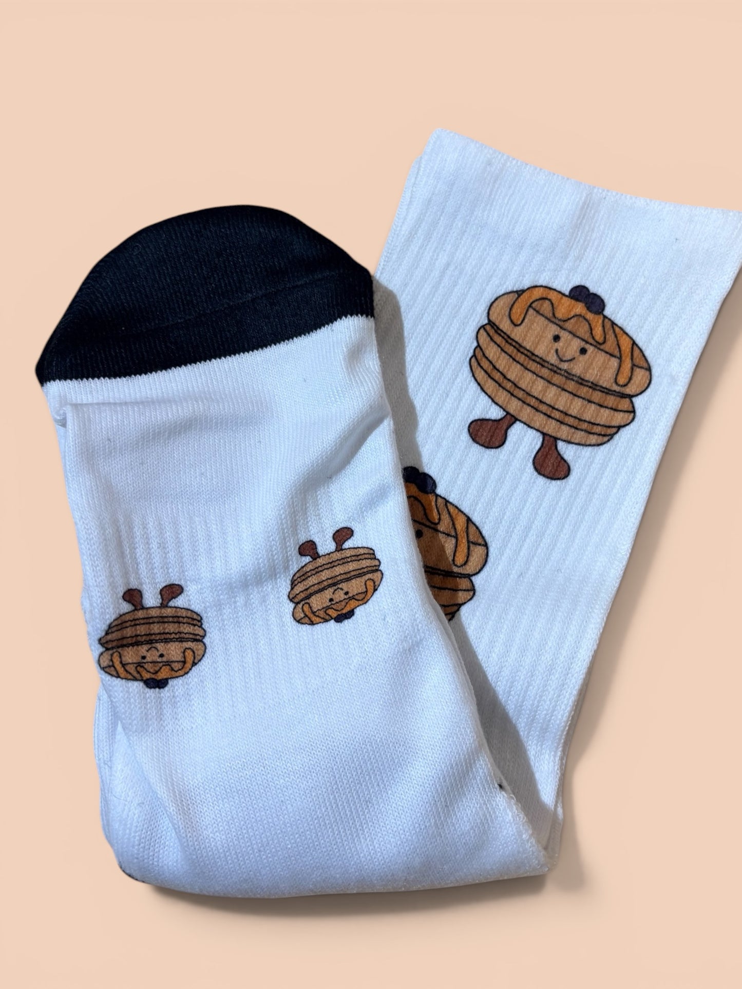 Fluffy Pancake Stack Plushie Socks | Size 4-7 | Soft & Comfortable