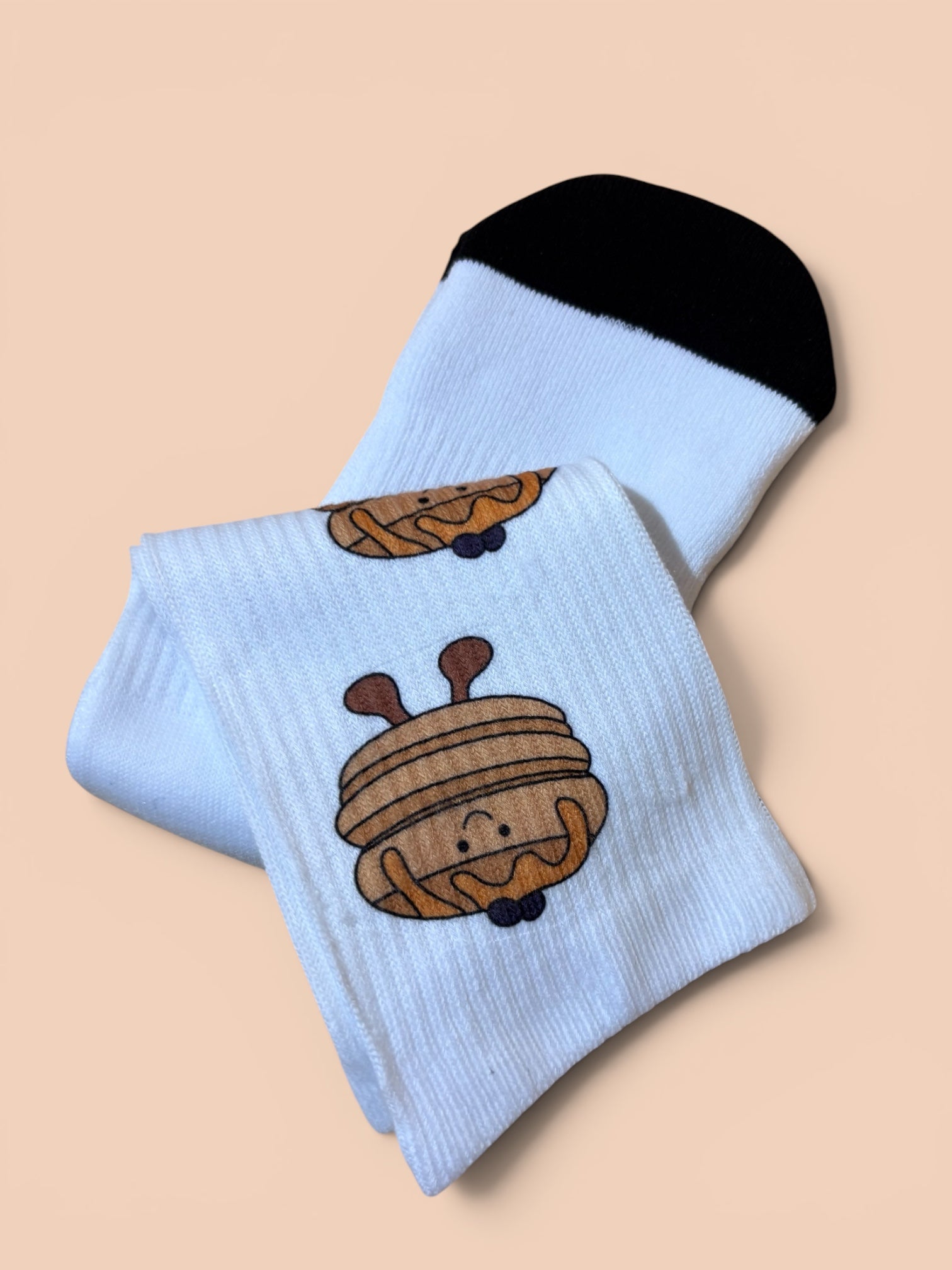 Fluffy Pancake Stack Plushie Socks | Size 4-7 | Soft & Comfortable