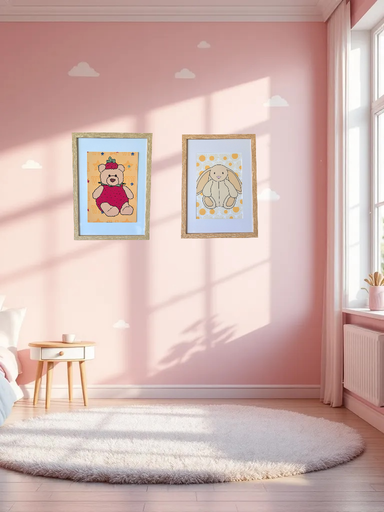 Plushie Rabbit Nursery Print | Bright Yellow | Children's Bedroom Wall Art | A5 A4 A3
