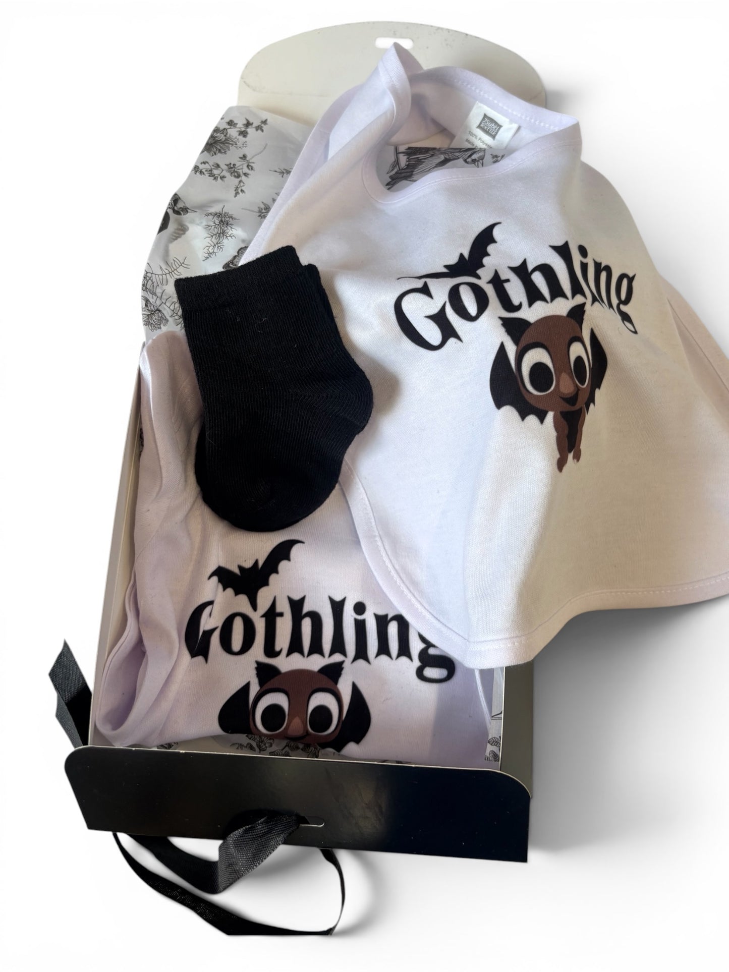 Baby Gothling Gift Set | Baby Grow, Bib & Socks | Gothic Baby Gift