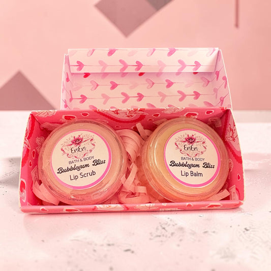 Bubblicious Lip Balm & Lip Scrub Set – Handmade Lip Care Duo