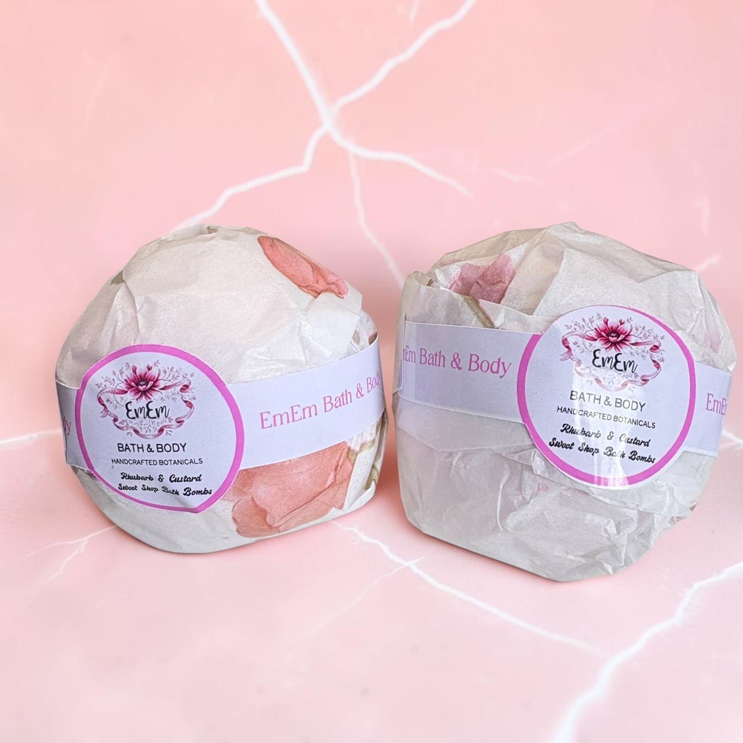 Handmade Rhubarb & Custard Bath Bomb