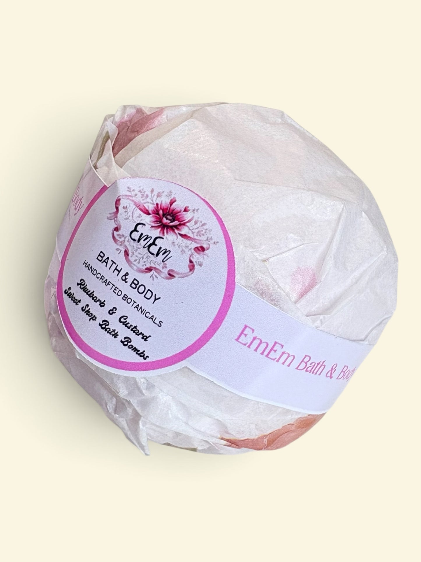 Handmade Rhubarb & Custard Bath Bomb
