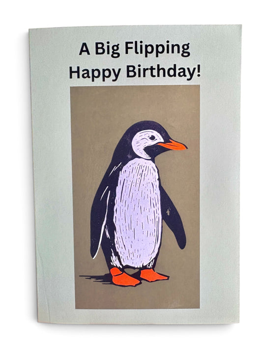 Personalised Penguin Happy Birthday A6 Card