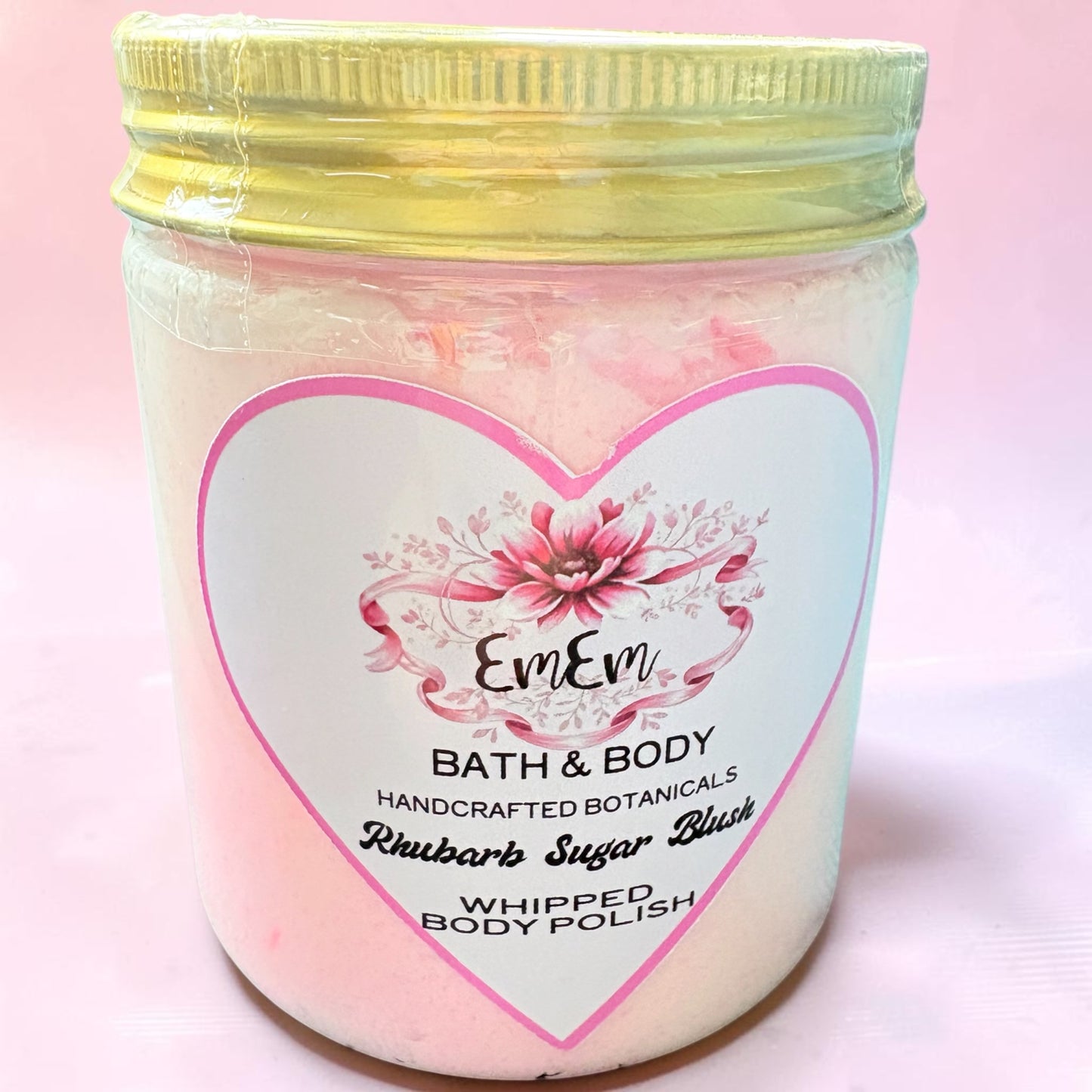Rhubarb Sugar Blush | Whipped Body Scrub | Rhubarb & Custard Scent | 250ml