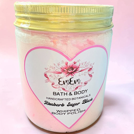 Rhubarb Sugar Blush | Whipped Body Scrub | Rhubarb & Custard Scent | 250ml