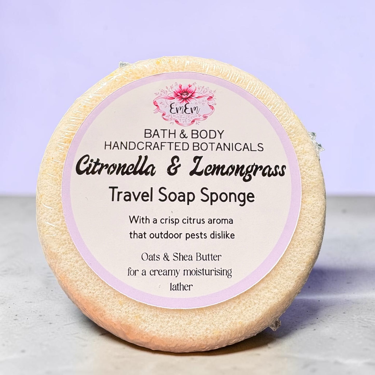 Citronella & Lemongrass Travel Soap Infused Sponge