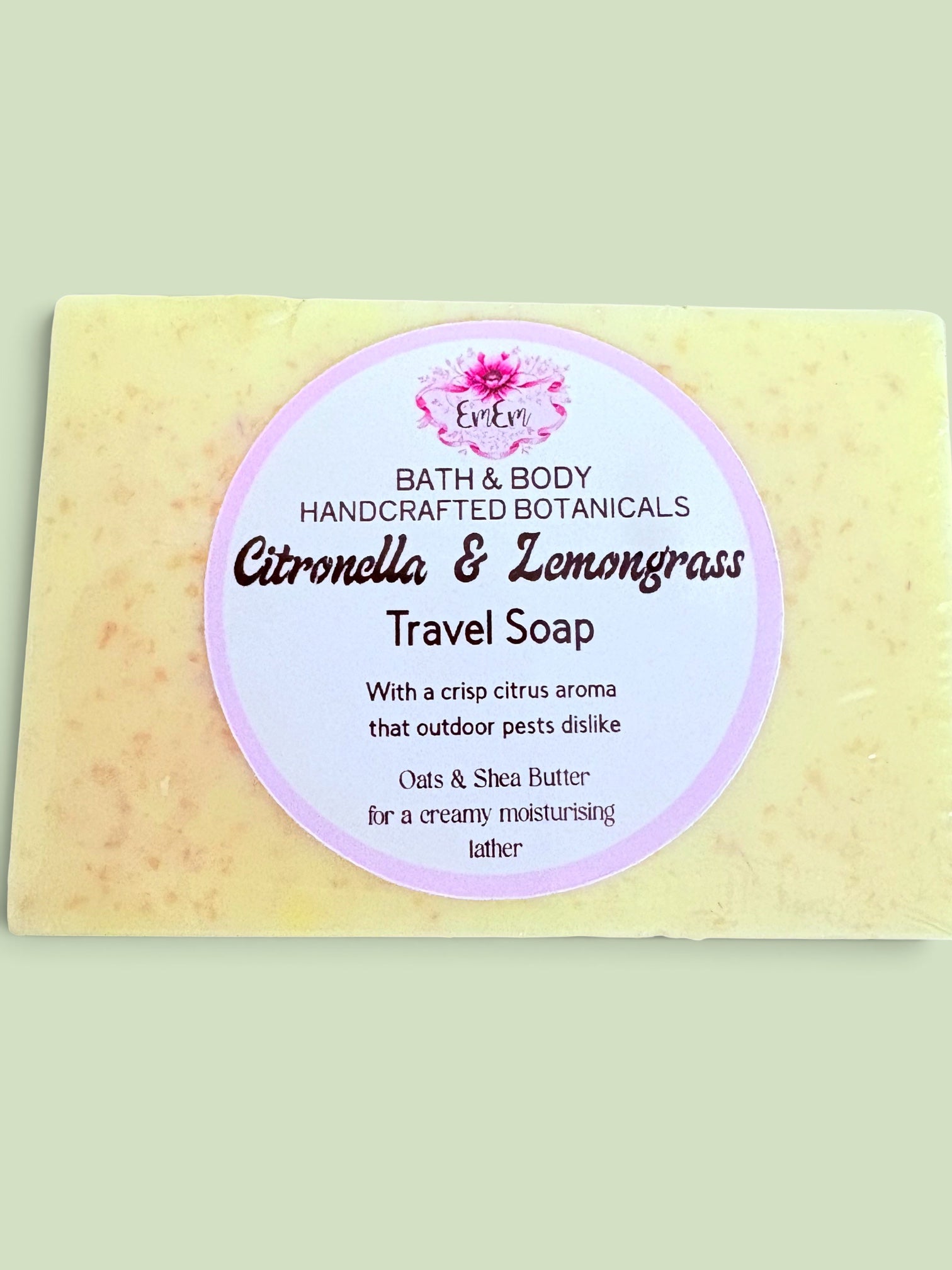 Citronella & Lemongrass Travel Soap | Shea Butter & Oats | 100g