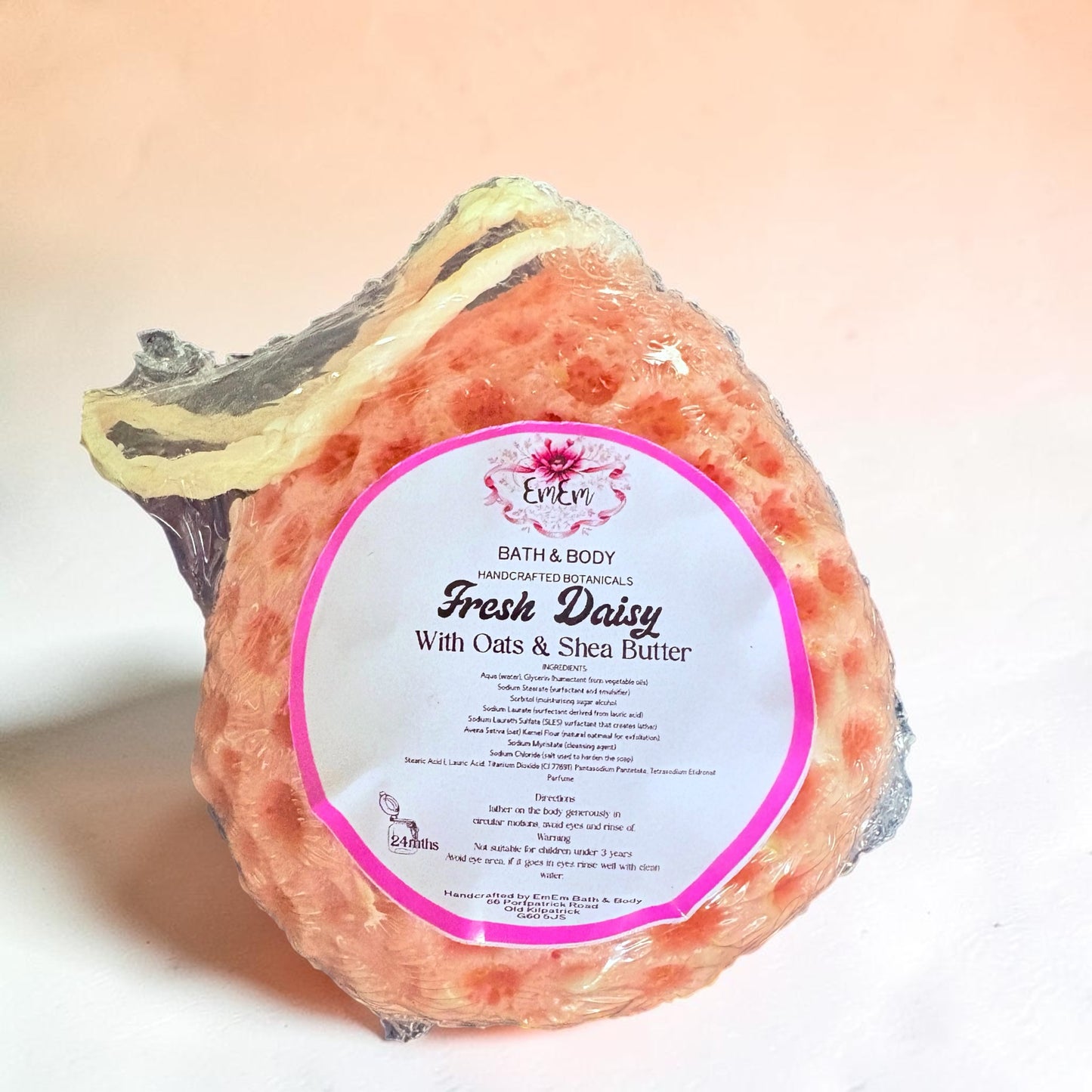 Sweet Bubbles – Handmade Shea Butter & Oat Soap Sponge | Marshmallow & Candy Floss
