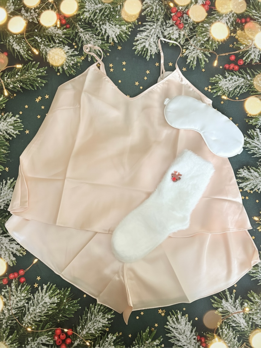 Small Silk Short Pyjama Christmas Gift Set