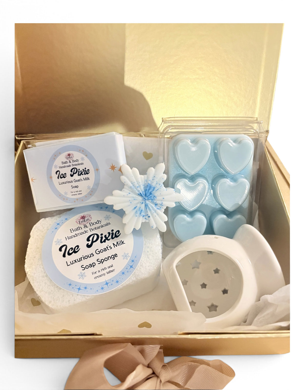 Ice Pixie Gift Box with Soap, Sponge, Wax Melts & Burner