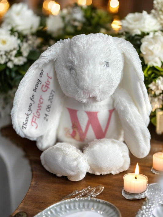 Personalised Plush Bunny - Baby Shower Keepsake/ Wedding & Birthday Gift