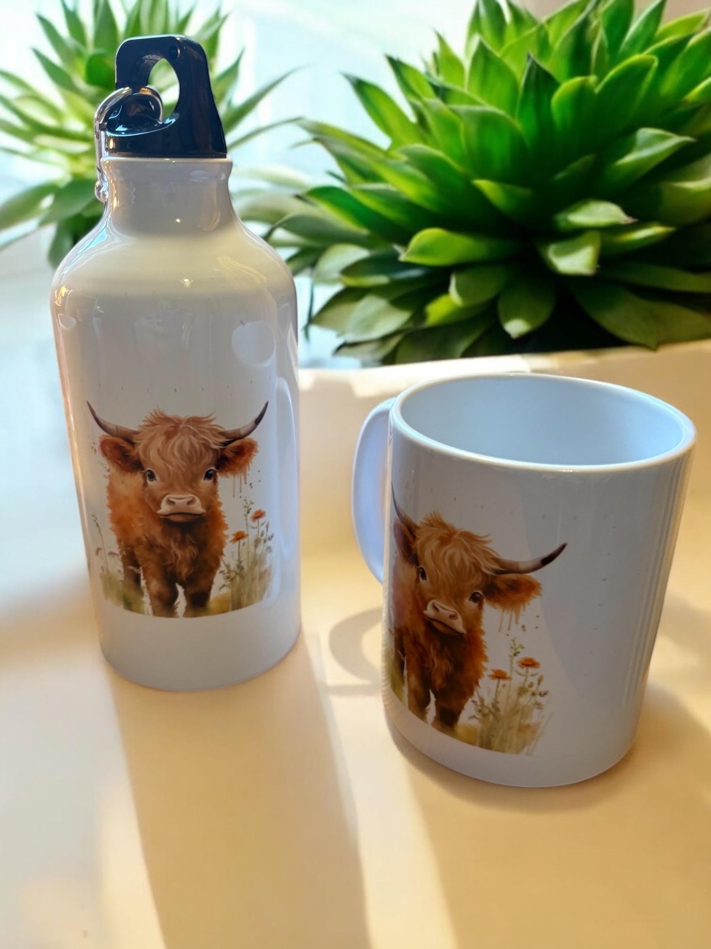 Highland Cow Mug - Baby Cow Watercolour Ceramic Coffee Cup