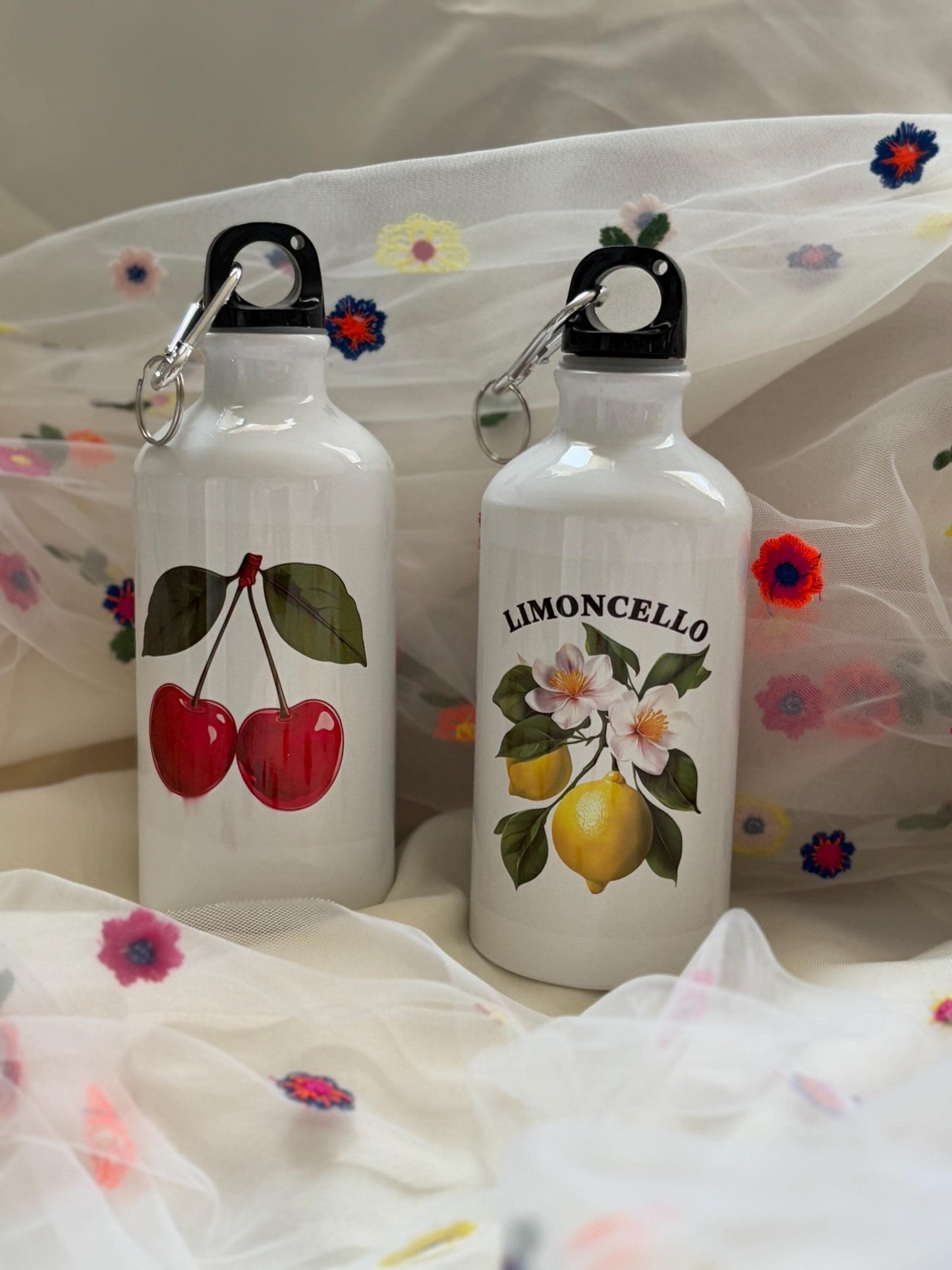 Limoncello Lemon Water Bottle - 500ml Stainless Steel with Carabiner Clip