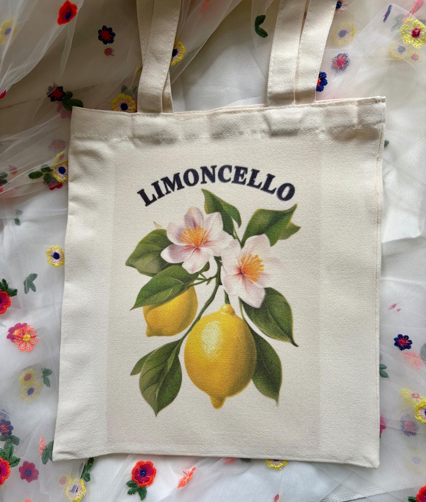 Limoncello Tote Bag: Eco-Friendly Lemon Print Shopping Bag