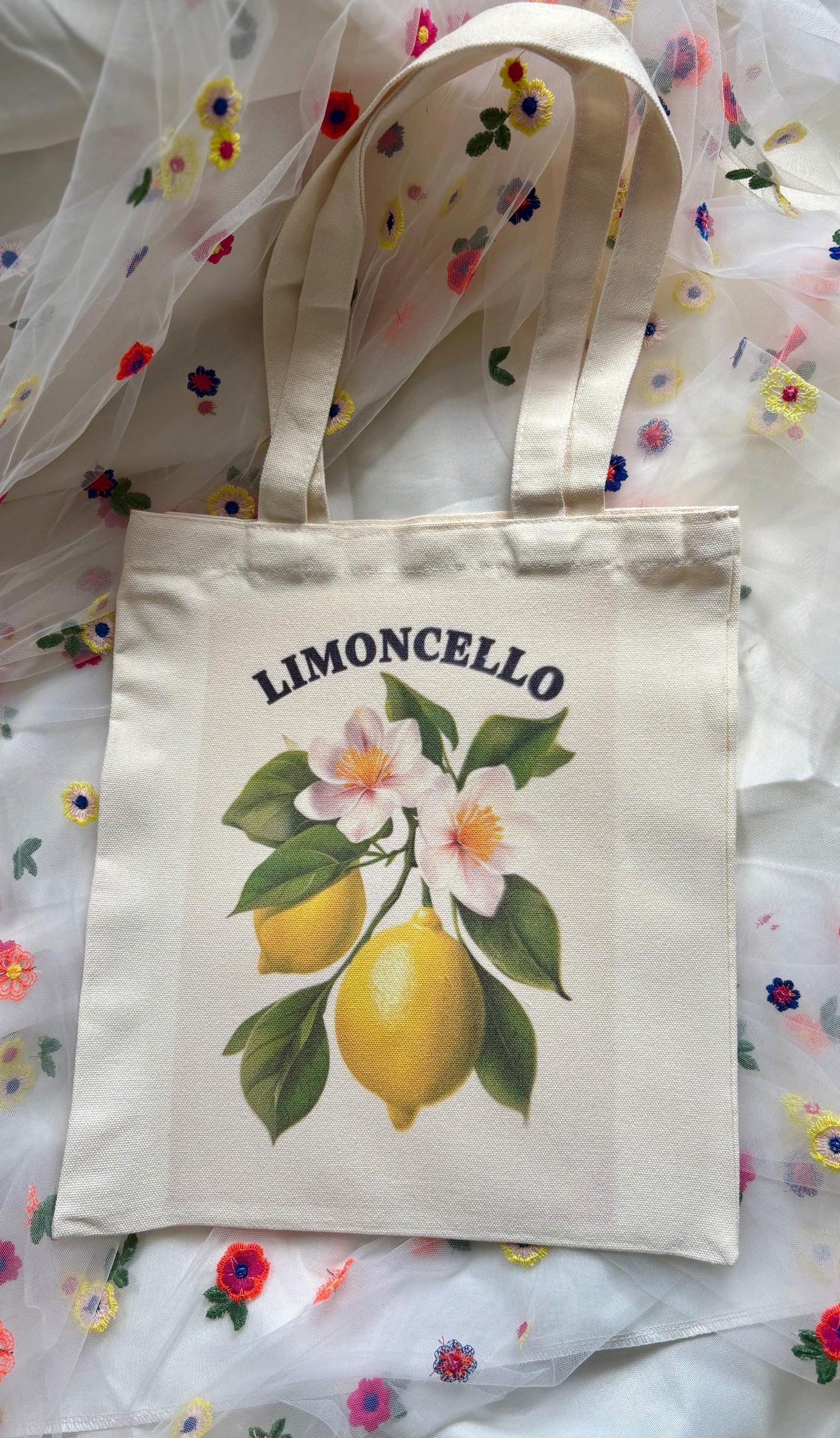 Limoncello Tote Bag: Eco-Friendly Lemon Print Shopping Bag