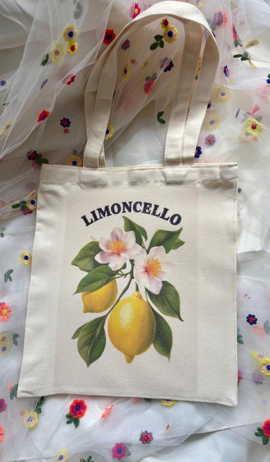 Limoncello Tote Bag: Eco-Friendly Lemon Print Shopping Bag