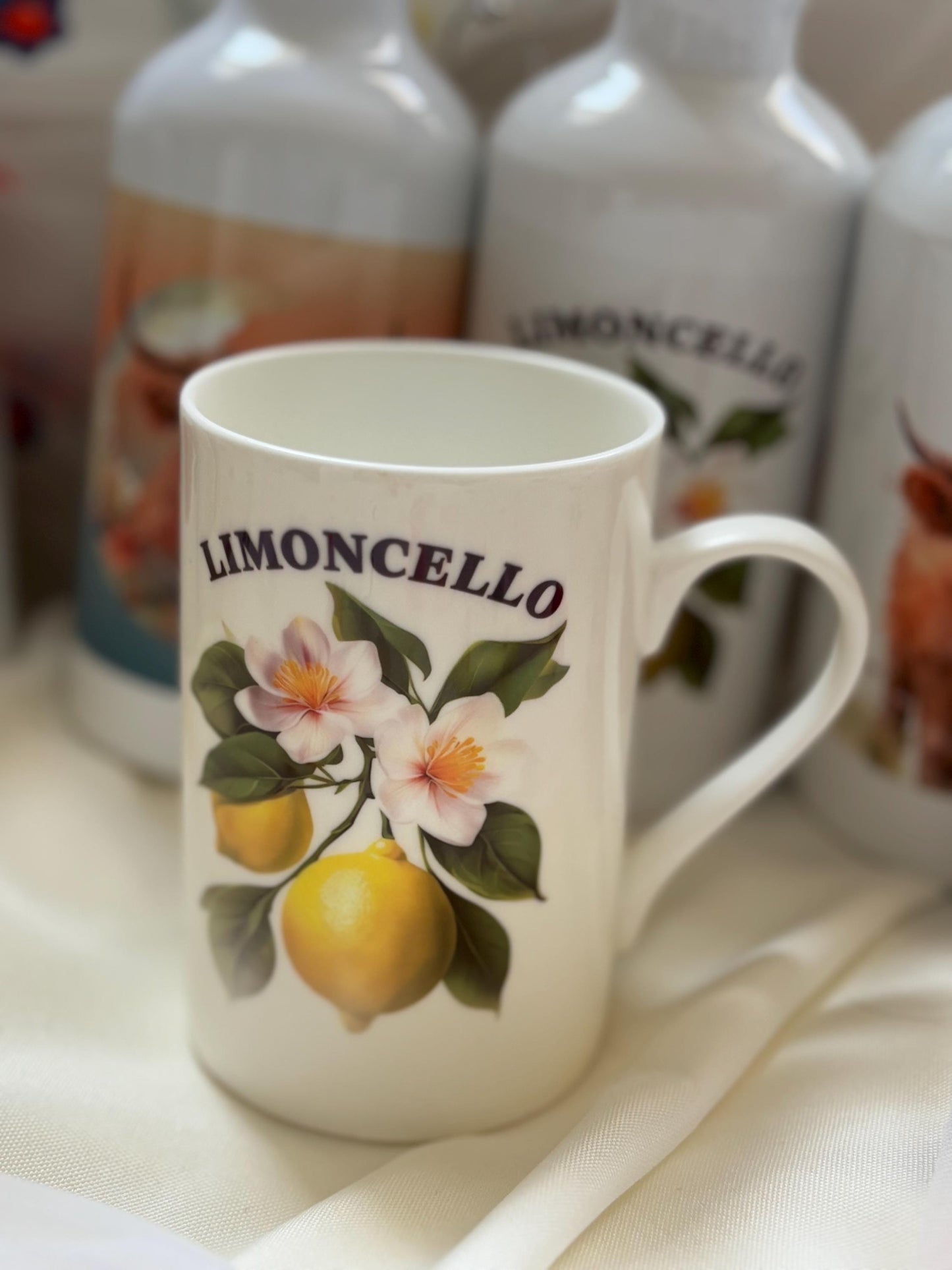 Limoncello Bone China Mug - Hand-Decorated Lemon Coffee Cup Gift