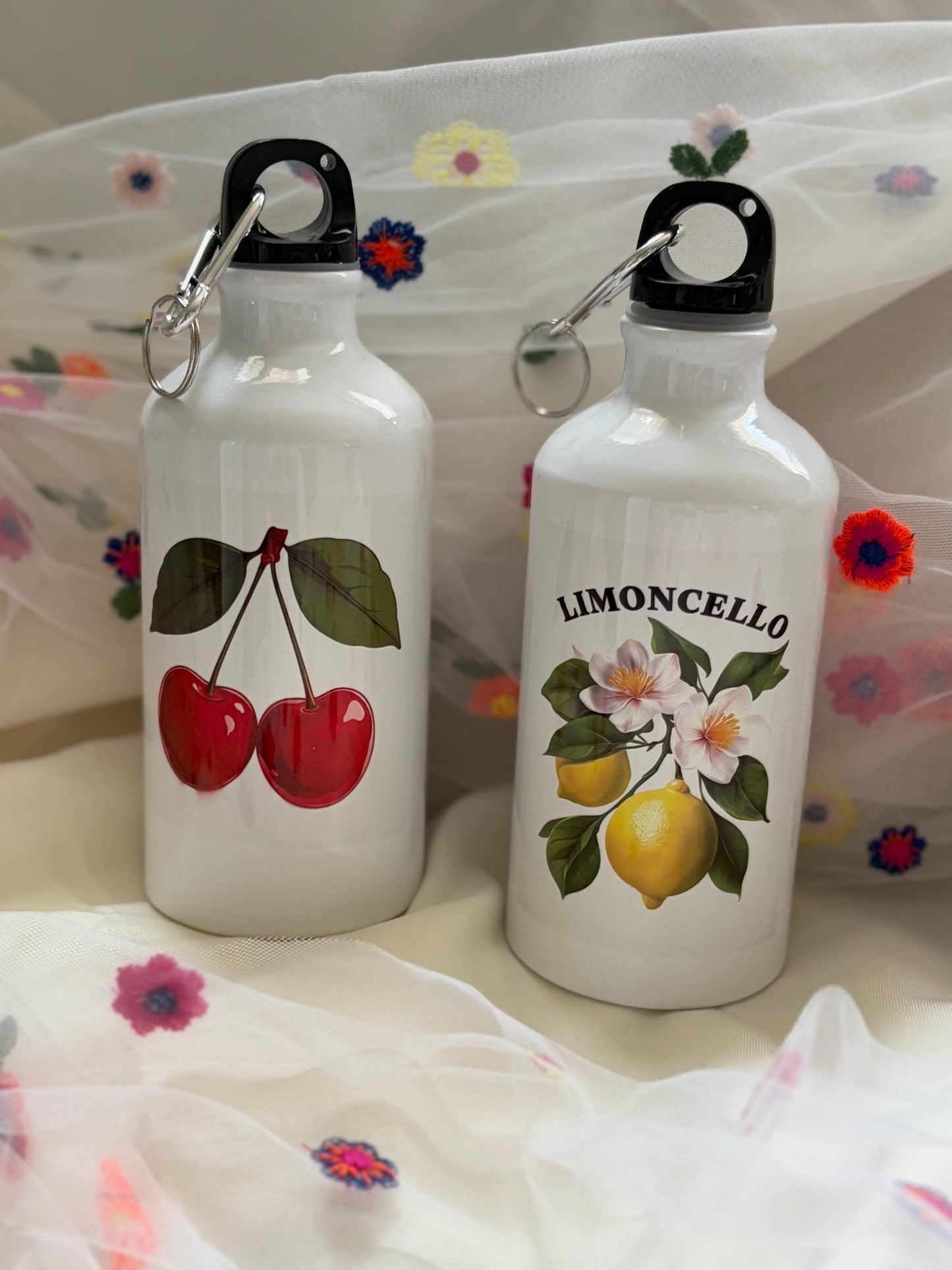 Limoncello Lemon Water Bottle - 500ml Stainless Steel with Carabiner Clip