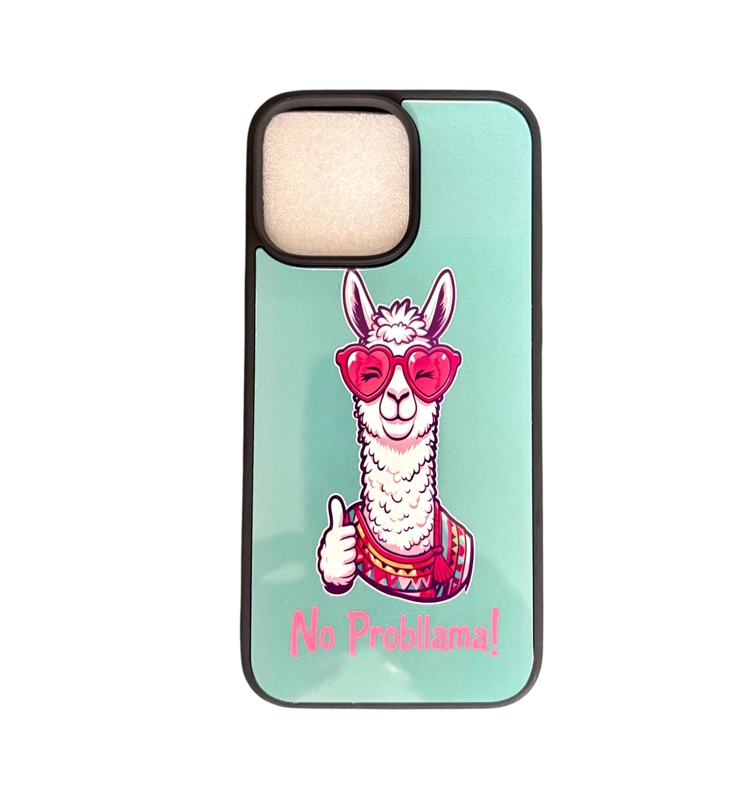 Funny Llama Phone Case - 'No Probllama' Glossy Protective Cover