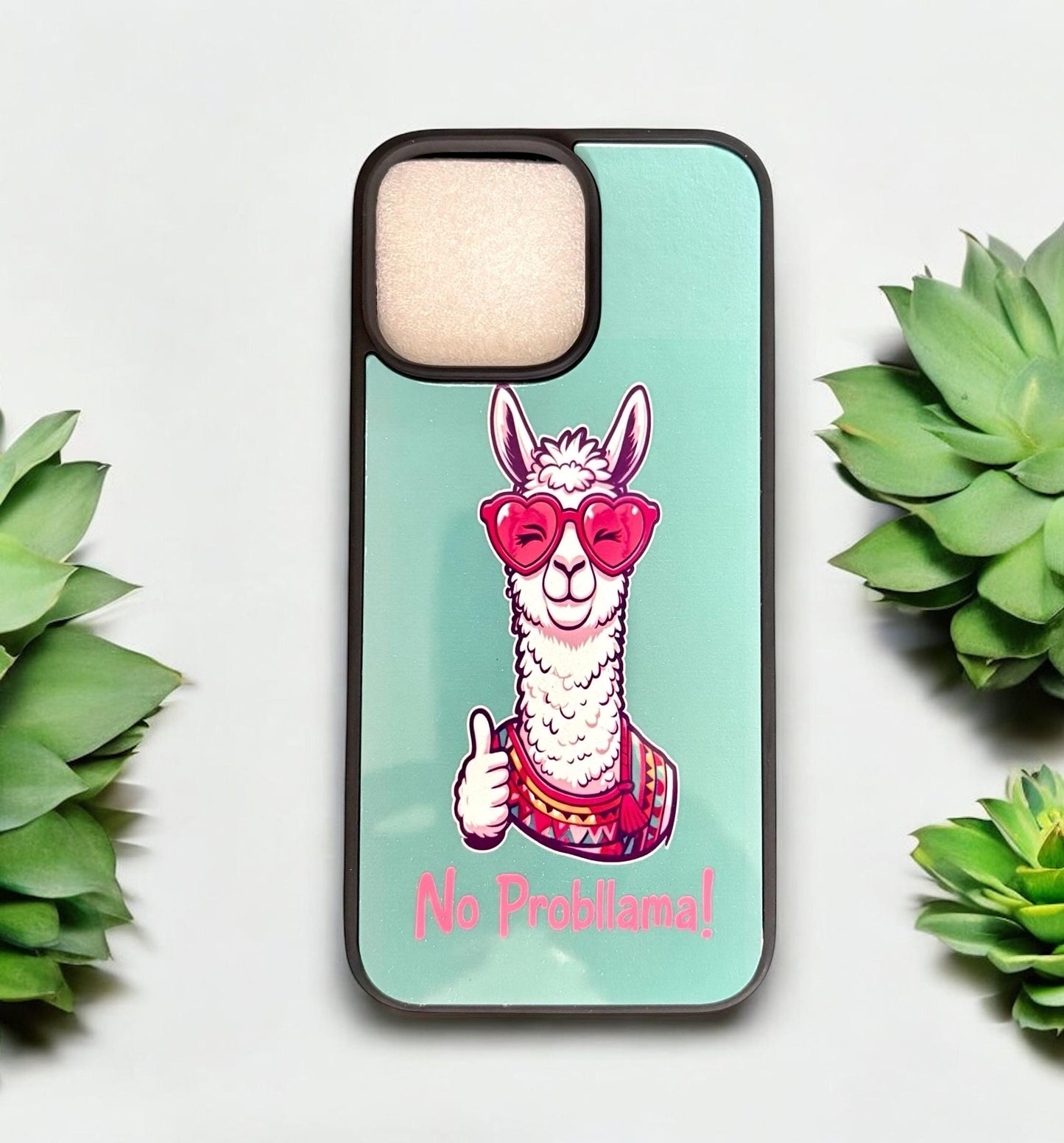 Funny Llama Phone Case - 'No Probllama' Glossy Protective Cover