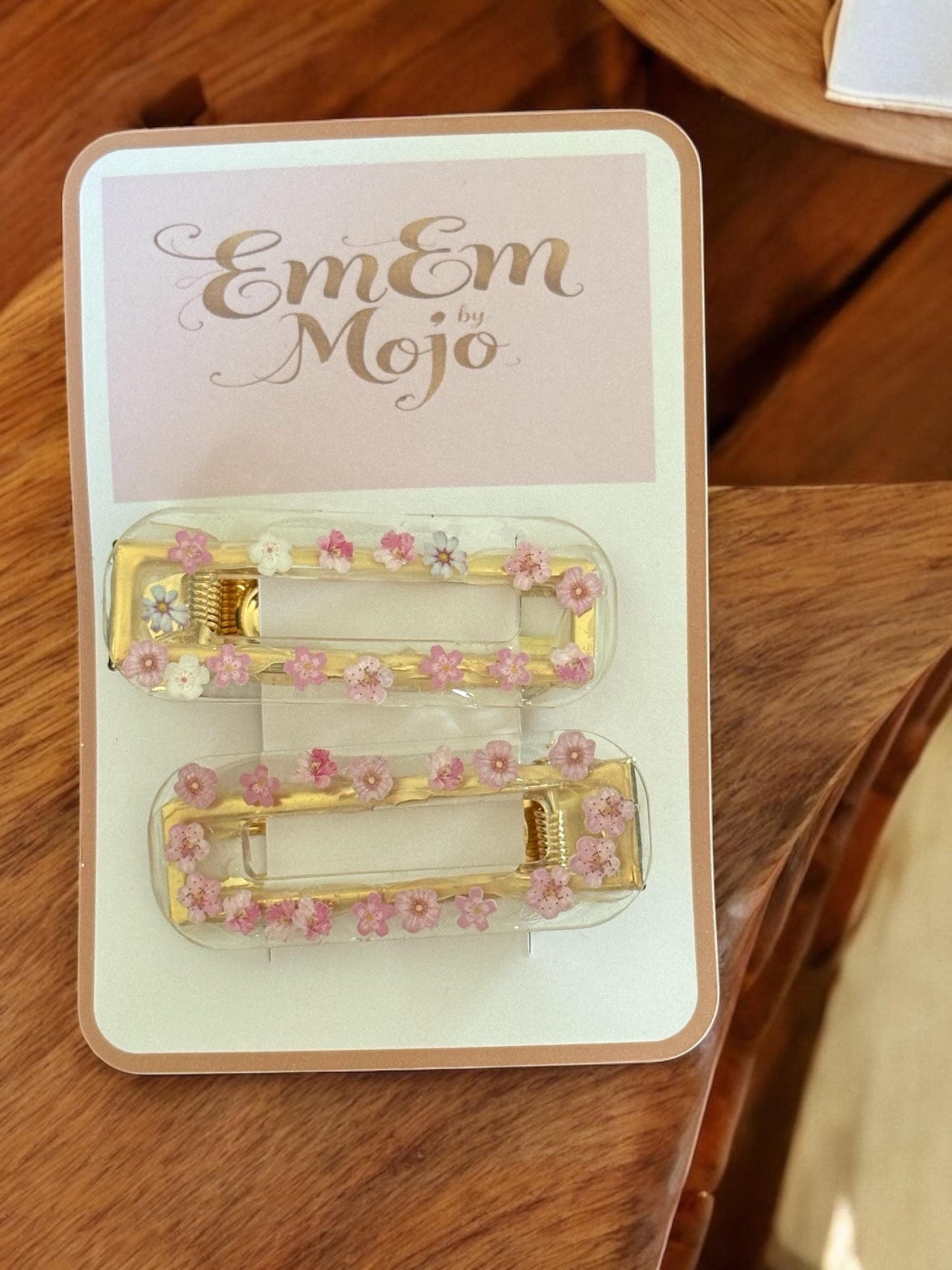 Summer Blossom Resin Hair Clips- Set of 2, Fresh Floral Fashion Accessories.