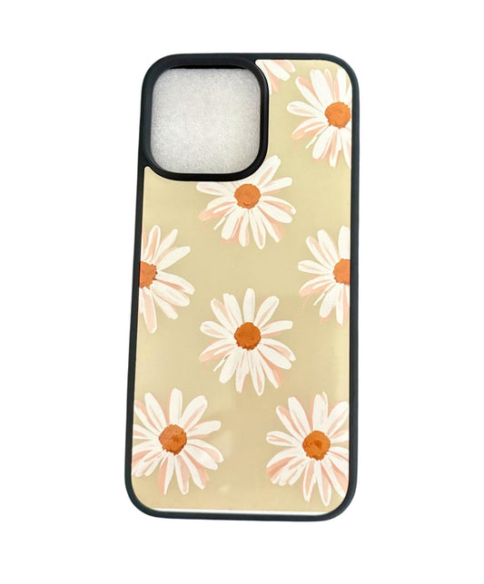 Daisy Phone Case - Cute Green Floral Glossy Protective Cover