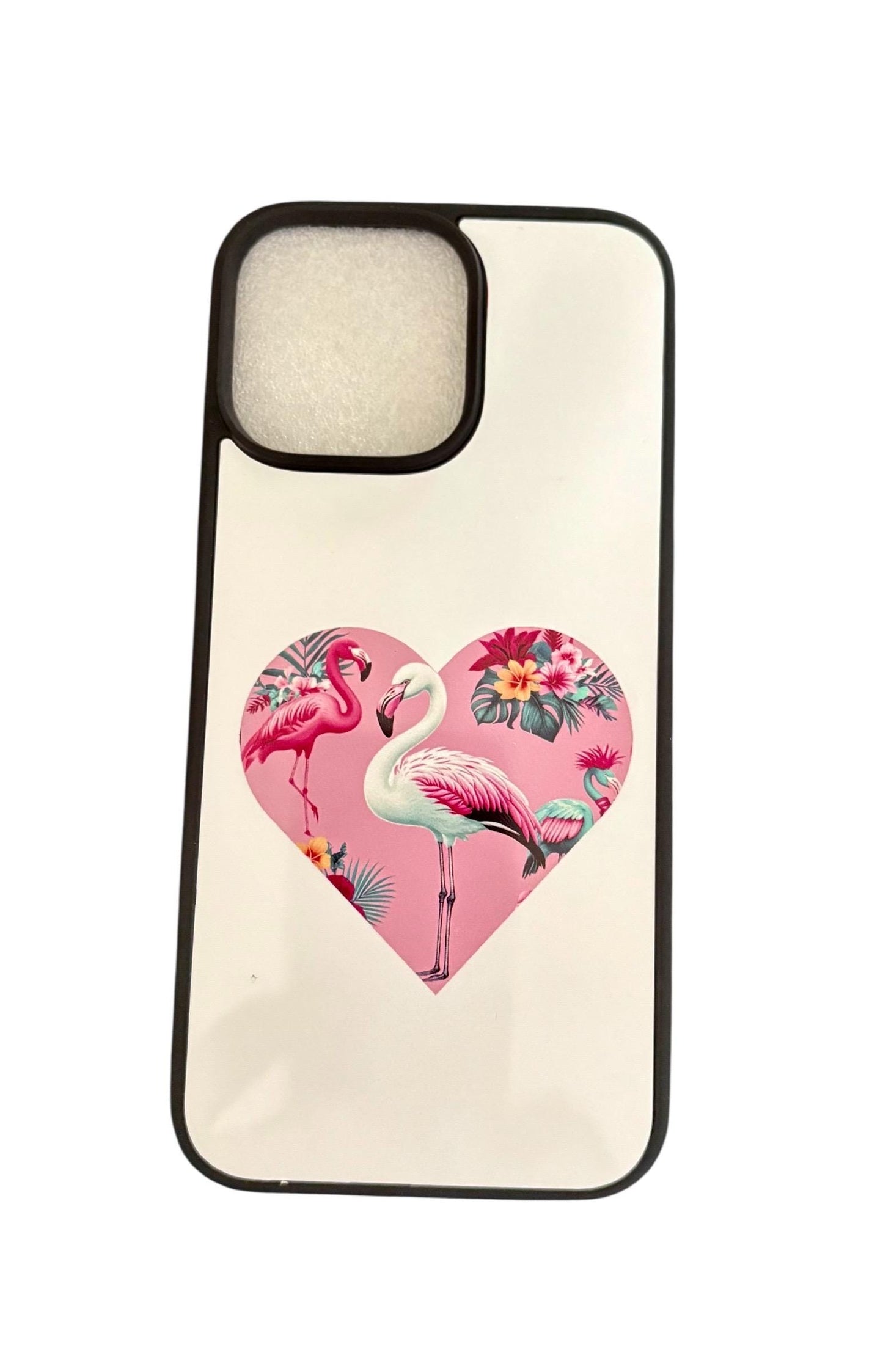 Flamingo Heart Phone Case - Protective Cover for All Models