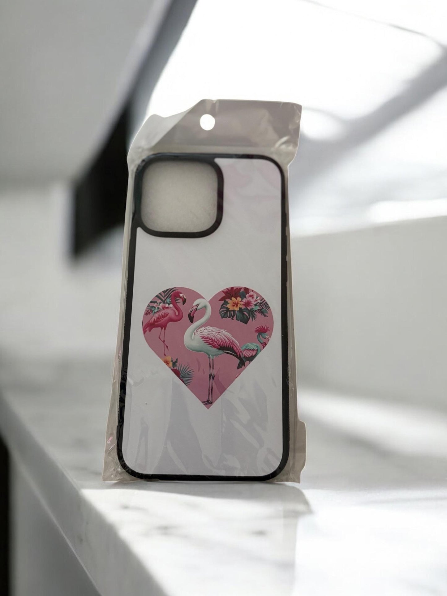 Flamingo Heart Phone Case - Protective Cover for All Models