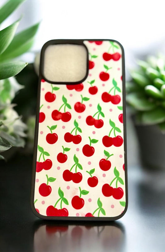 Ditsy Cherry Phone Case - Cute Glossy Protective Cover