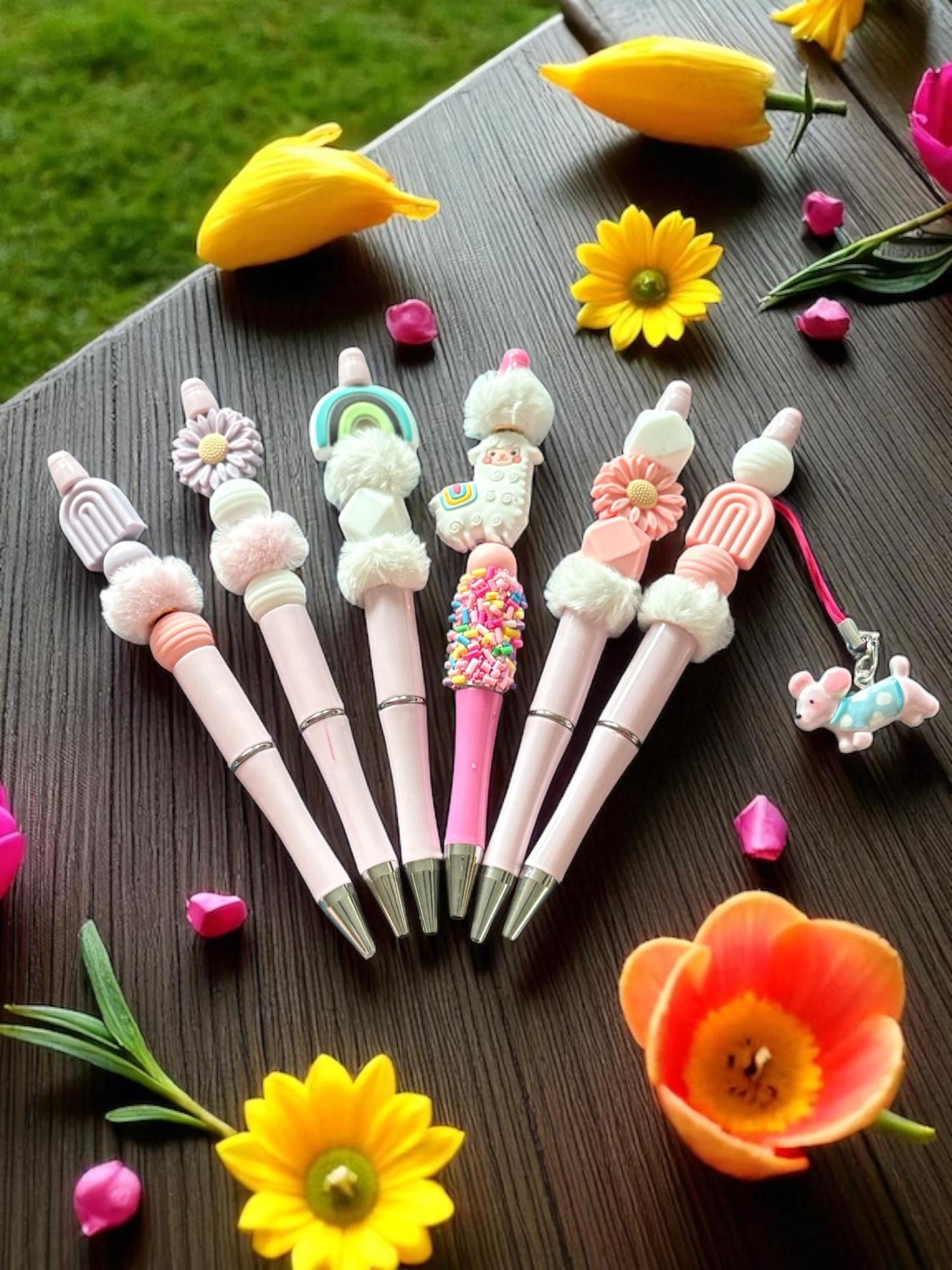 Silicon Bead Pen - Cute Beaded Charm Pens for School & Stationery