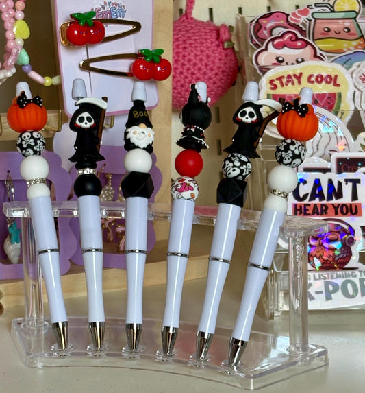 Halloween Beaded Charm Pen - Spooky Stationery Gift
