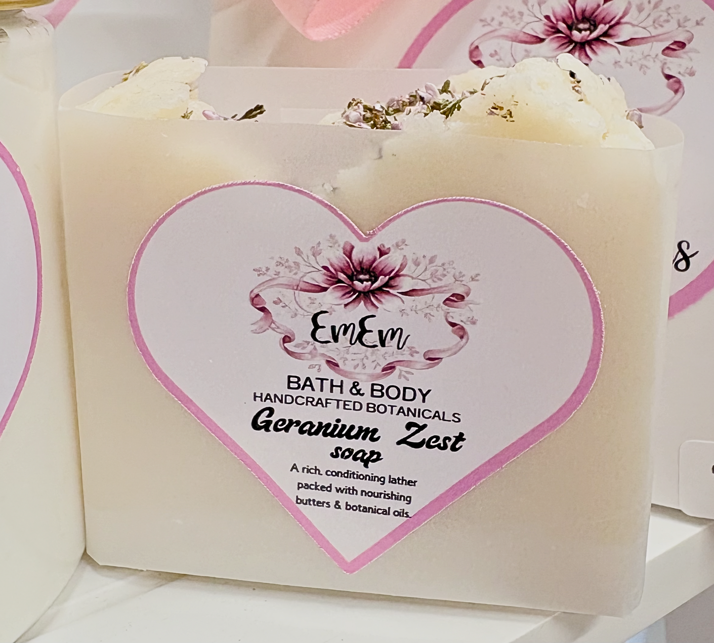 Botanical Geranium & Lemon Soap | Handmade Natural Soap with Essential Oils
